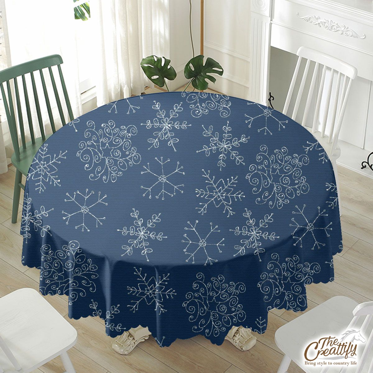 Snowflake, Snowflake Background, Snowflake Pattern 4 Waterproof Tablecloth