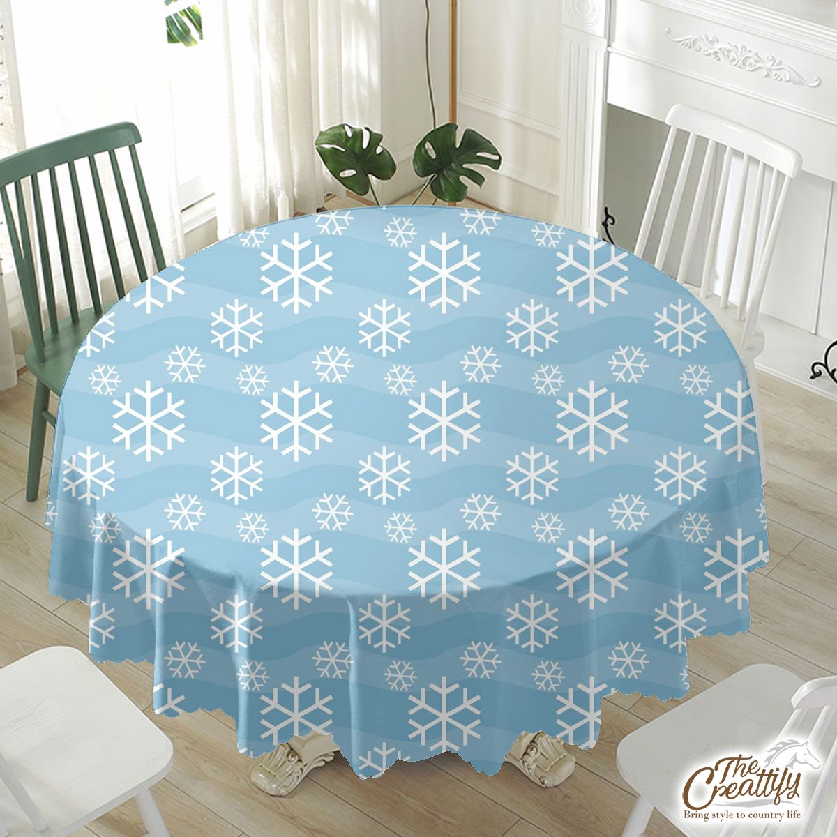 Snowflake, Snowflake Background, Snowflake Pattern 7 Waterproof Tablecloth