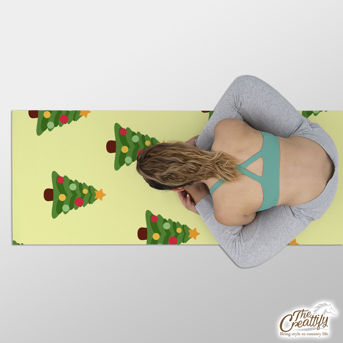 Christmas Tree, Pine Tree, Christmas Balls Yoga Mat