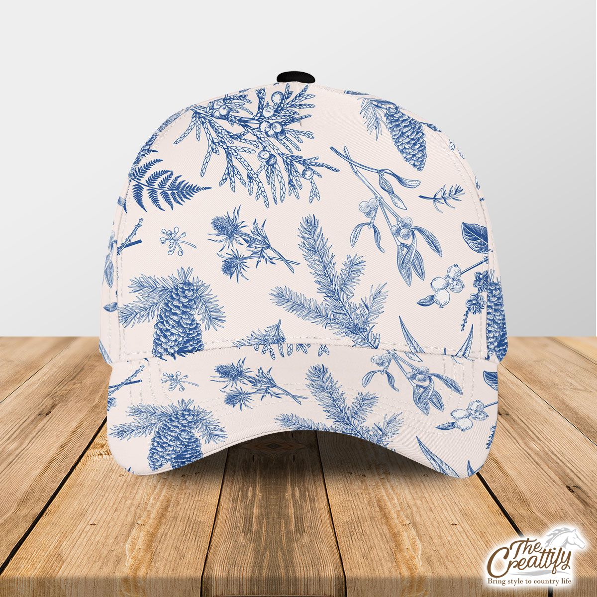 Pine Cone And Pine Branch Pattern Classic Cap