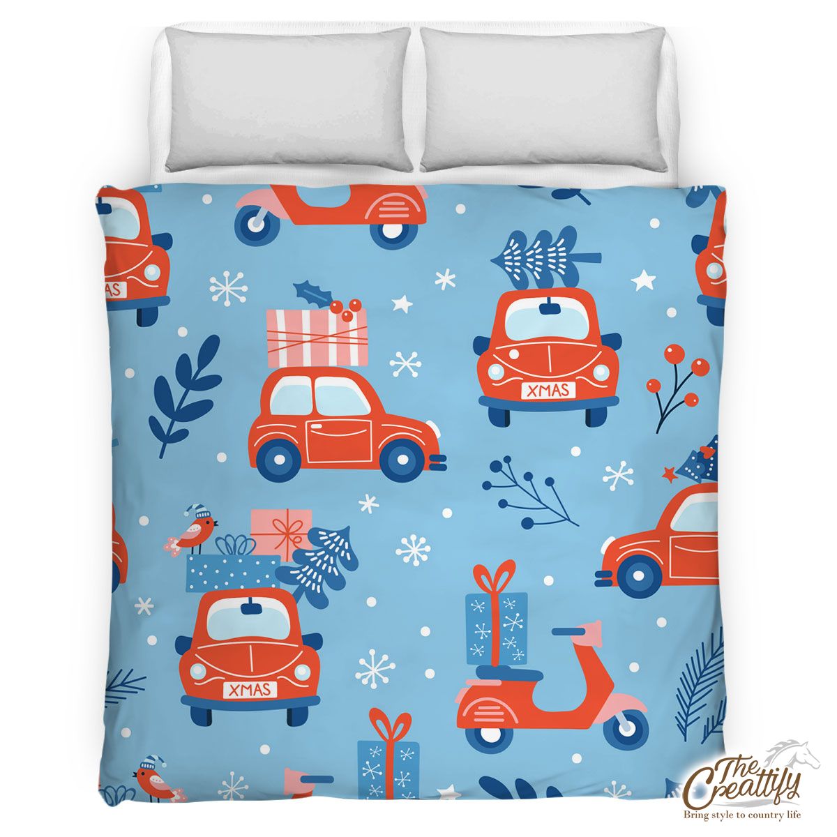 Car Christmas Decor With Christmas Presents Comforter