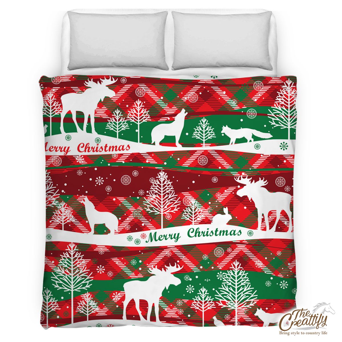 Moose With Merry Christmas Wishes Comforter