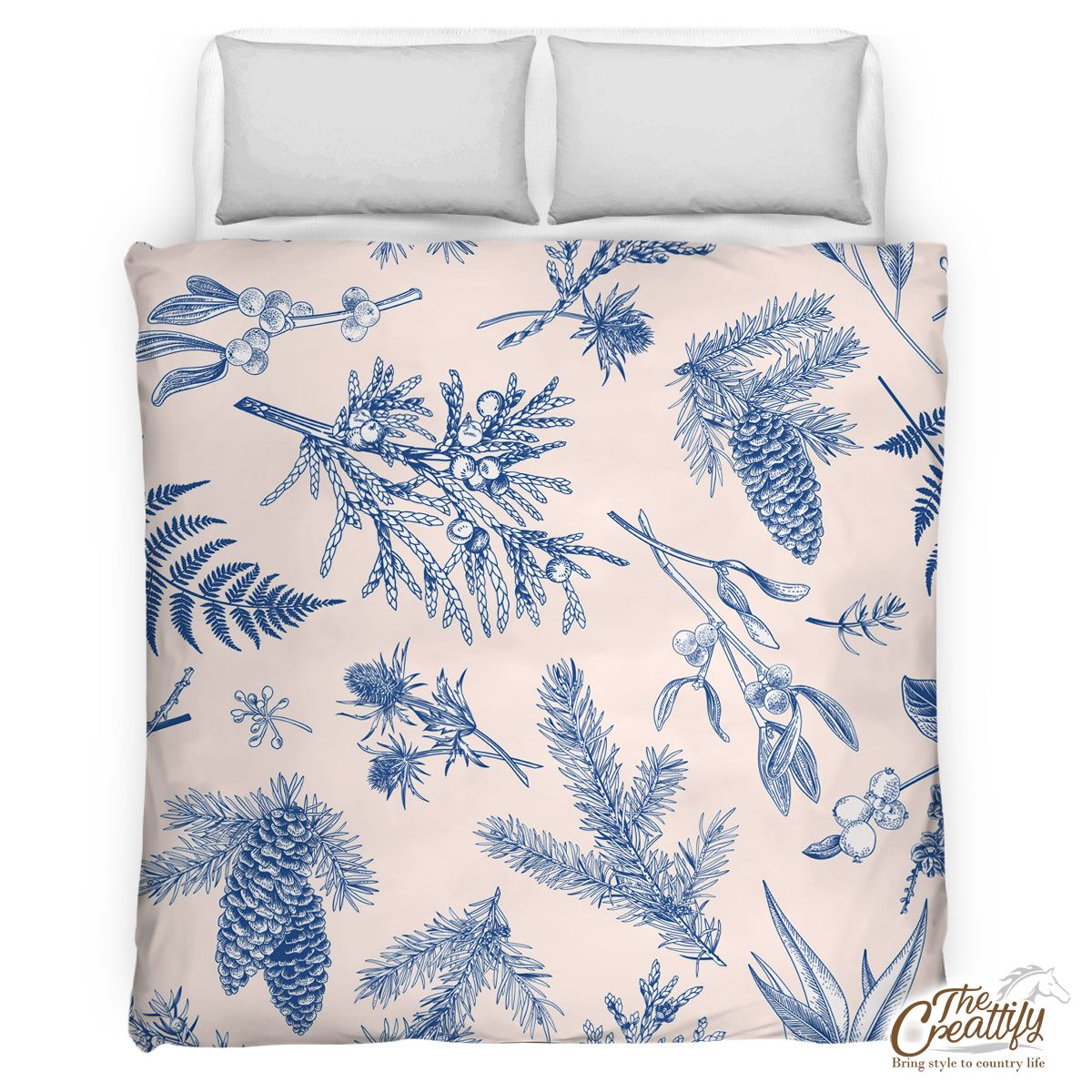 Pine Cone And Pine Branch Pattern Comforter