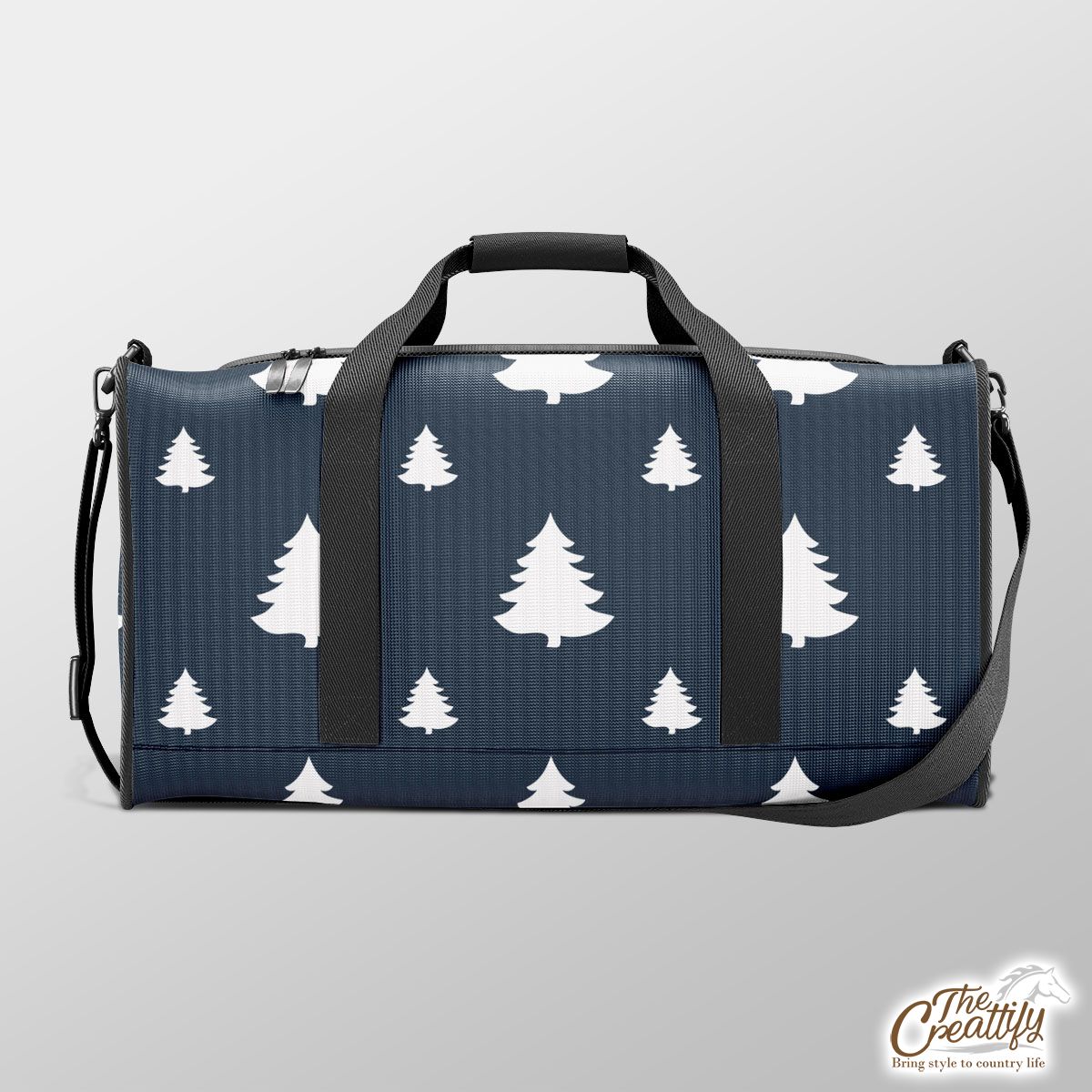 Pine Tree Sillhouette Pattern Duffle Bag