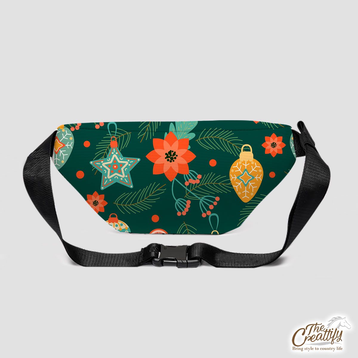 Christmas Balls With Pine Branch Fanny Pack