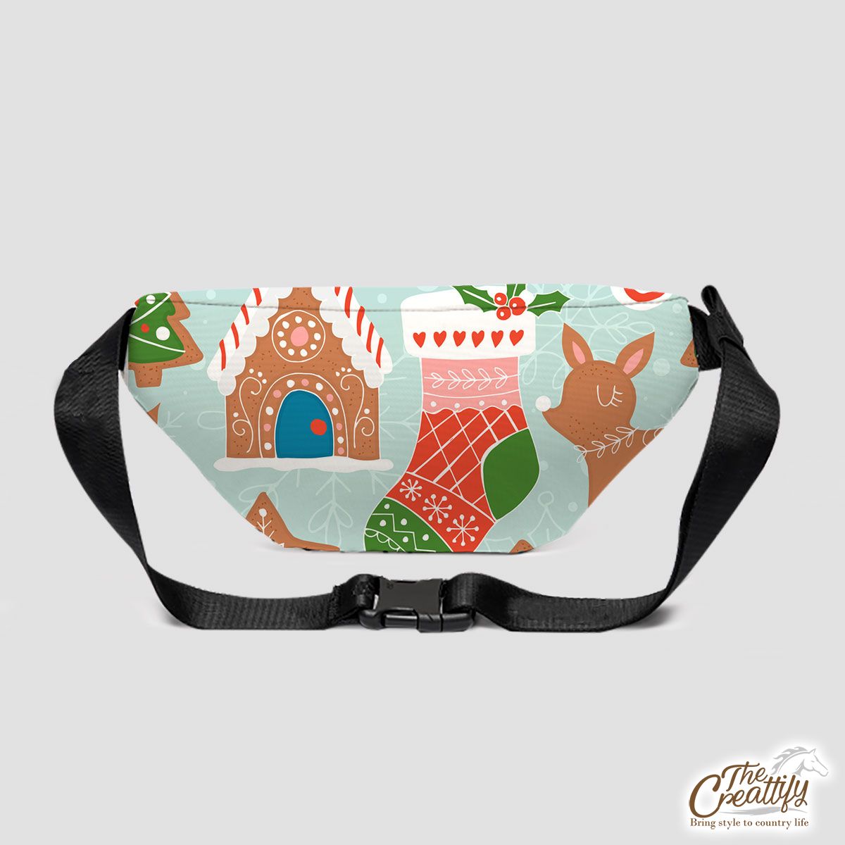 Gingerbread House And Christmas Socks Pattern Fanny Pack