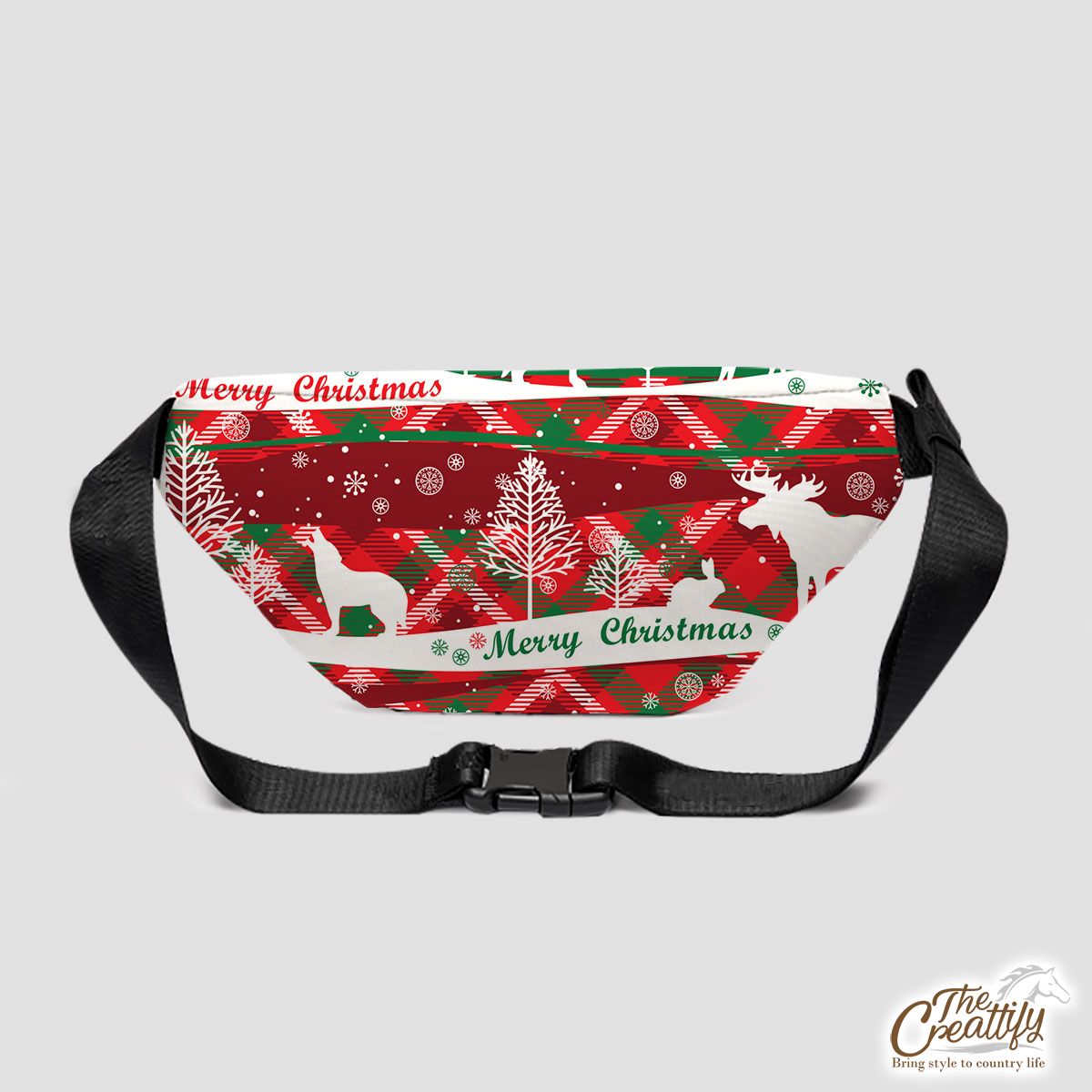 Moose With Merry Christmas Wishes Fanny Pack