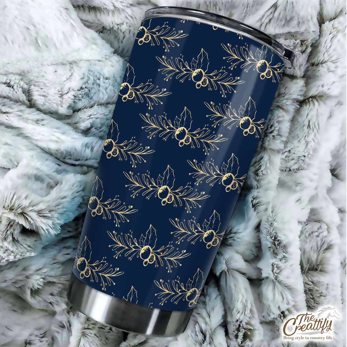 Gold And Blue Christmas Paper 1 Tumbler