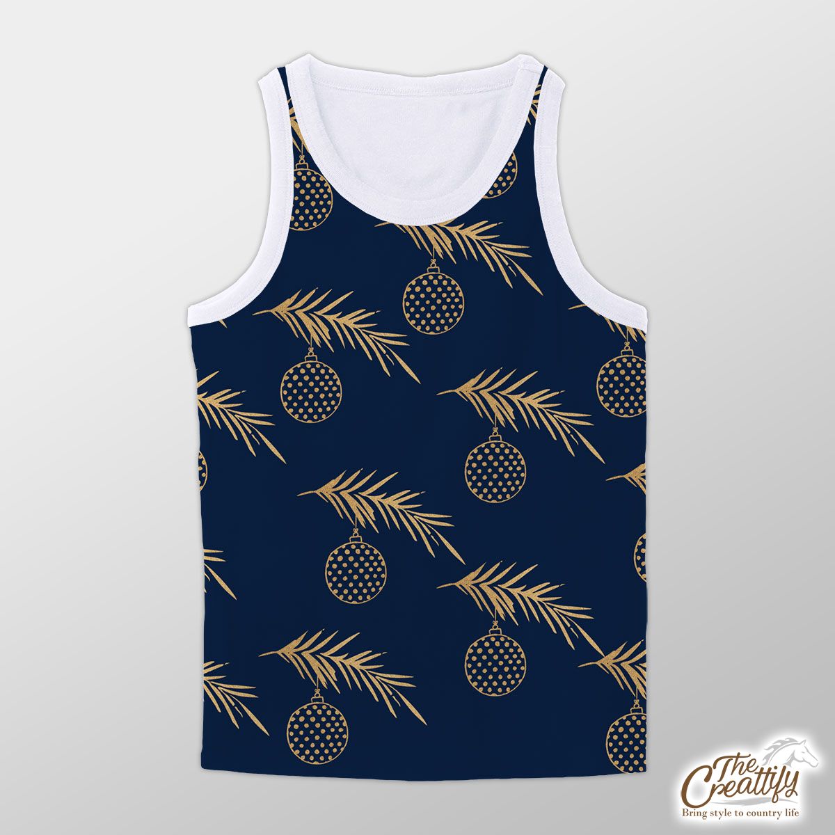 Christmas Balls With Long Leaf Pine Pattern Unisex Tank Top