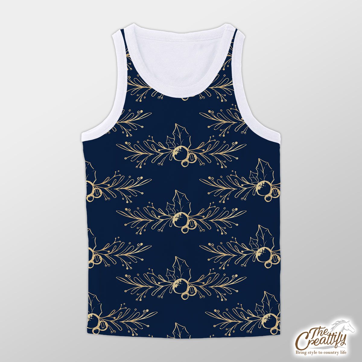 Gold And Blue Christmas Paper 1 Unisex Tank Top
