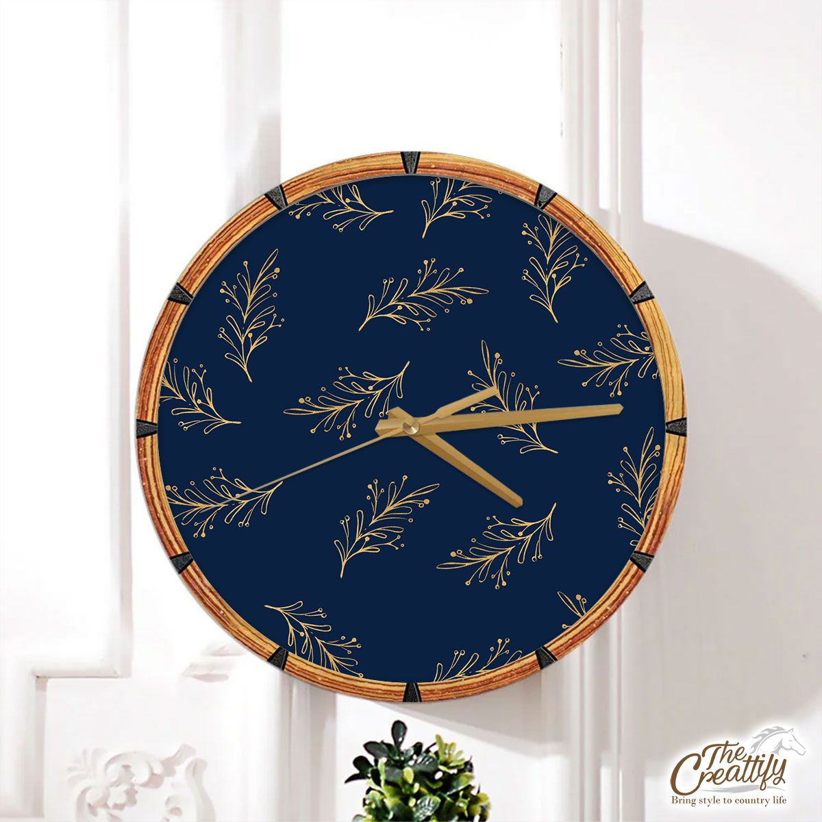 Long Leaf Pine Pattern Wall Clock