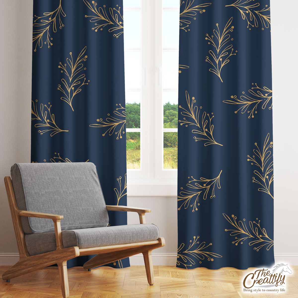 Long Leaf Pine Pattern Window Curtain