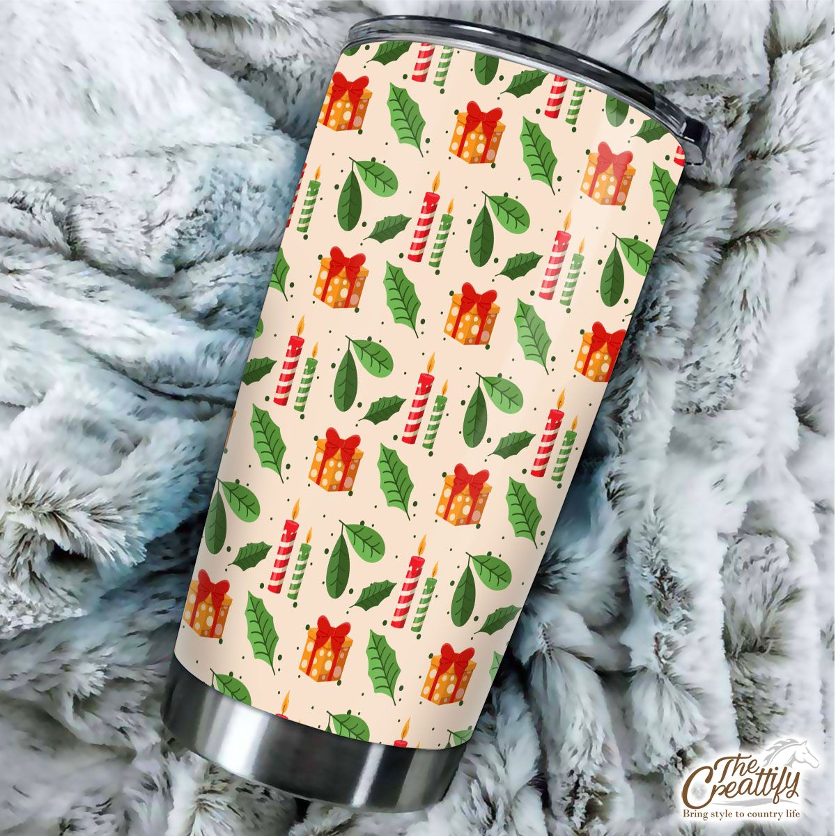 Christmas Gifts And Candles Pattern Tumbler