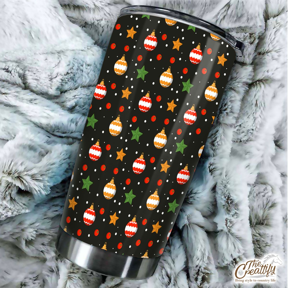 Christmas Star And Baubles Seamless Pattern Tumbler
