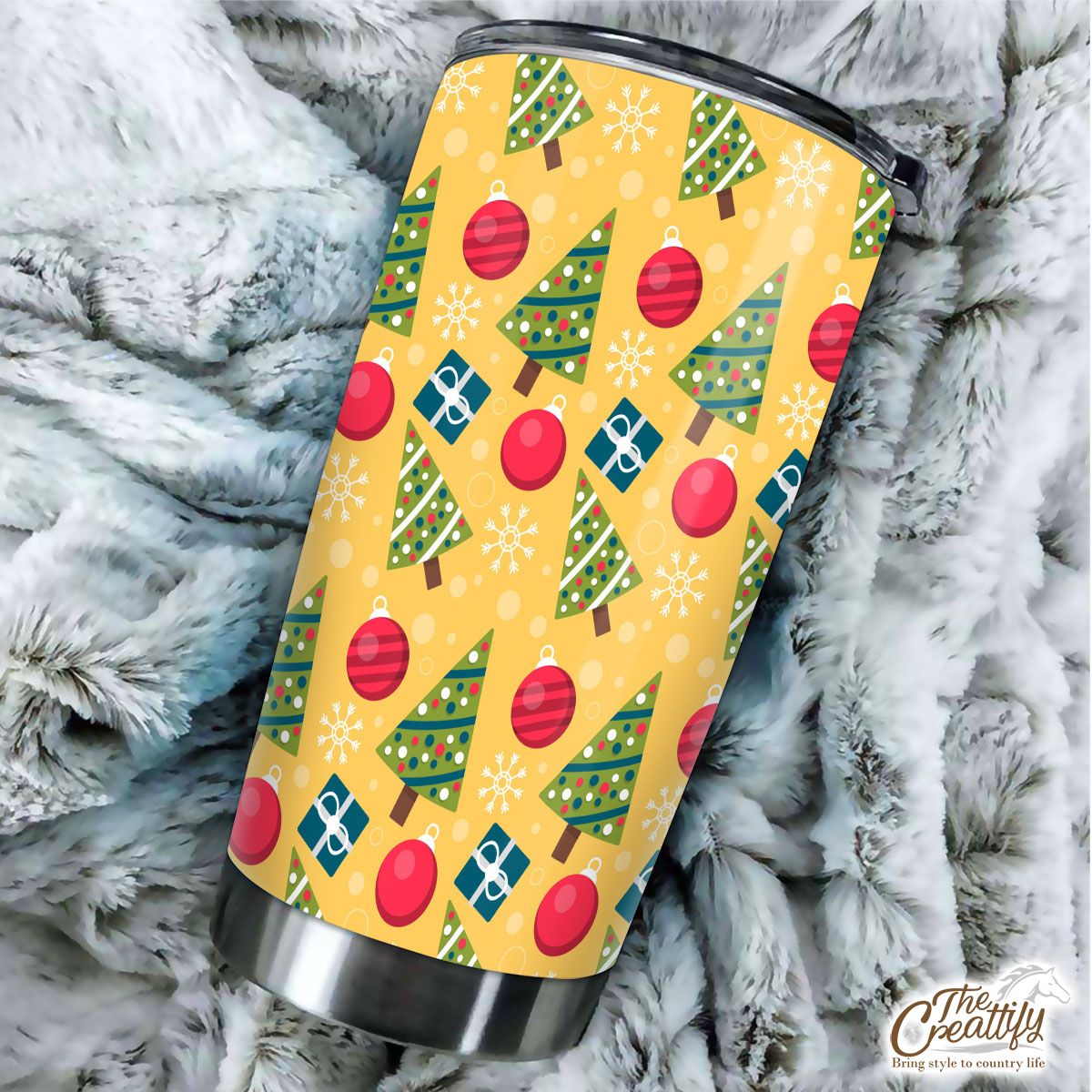 Christmas Tree And Baubles Pattern Tumbler