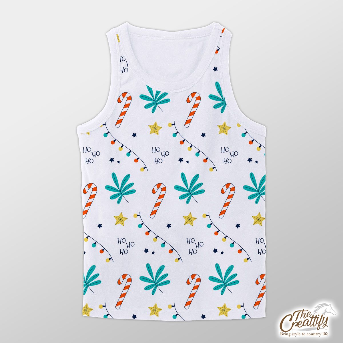 Candy Cane And Christmas Lights Unisex Tank Top