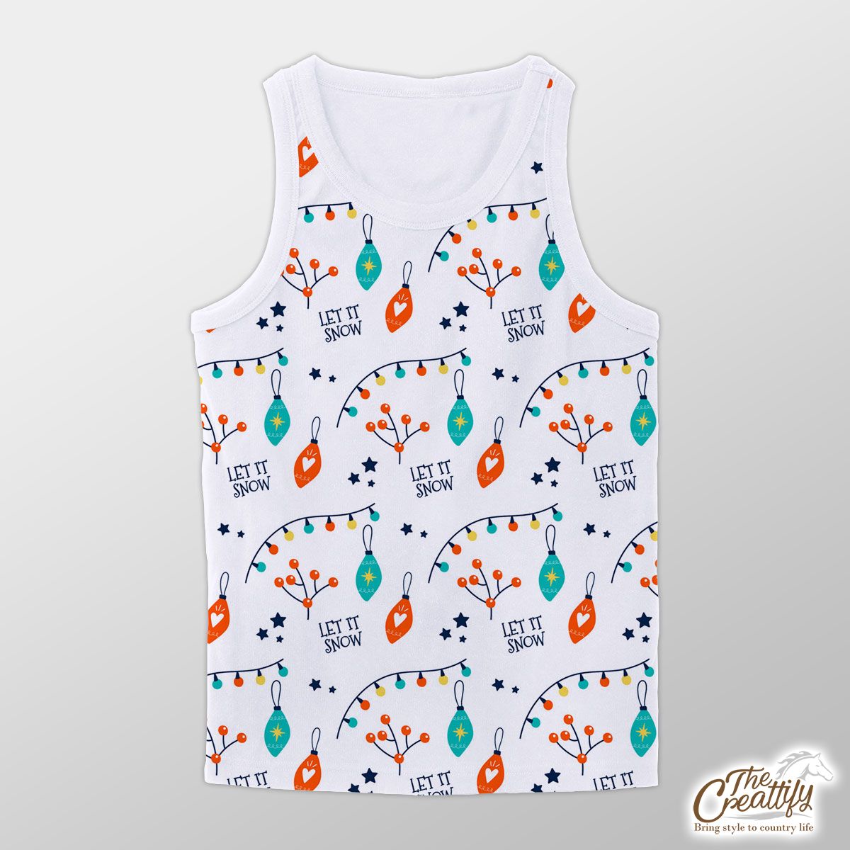 Christmas Lights And Baubles Pattern Unisex Tank Top
