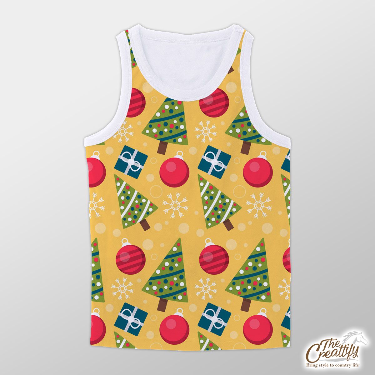 Christmas Tree And Baubles Pattern Unisex Tank Top