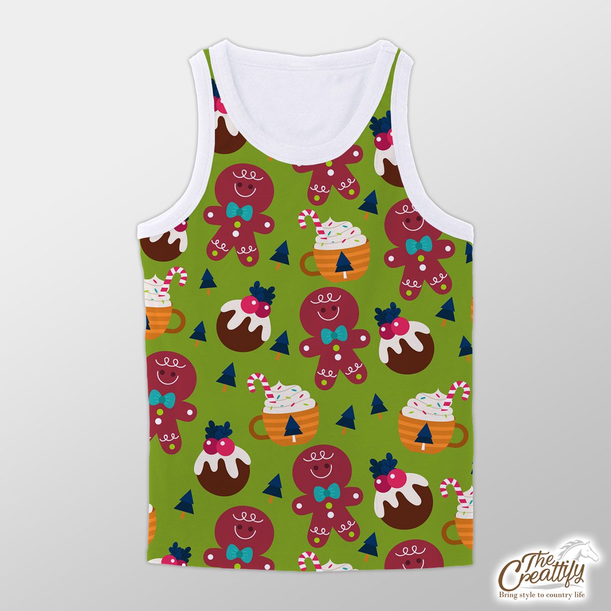 Gingerbread Man Cookies With Christmas Food Unisex Tank Top
