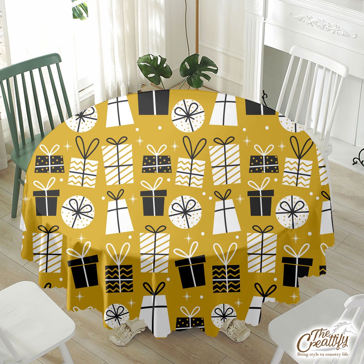 Christmas Gifts, Christmas Presents Pattern Waterproof Tablecloth
