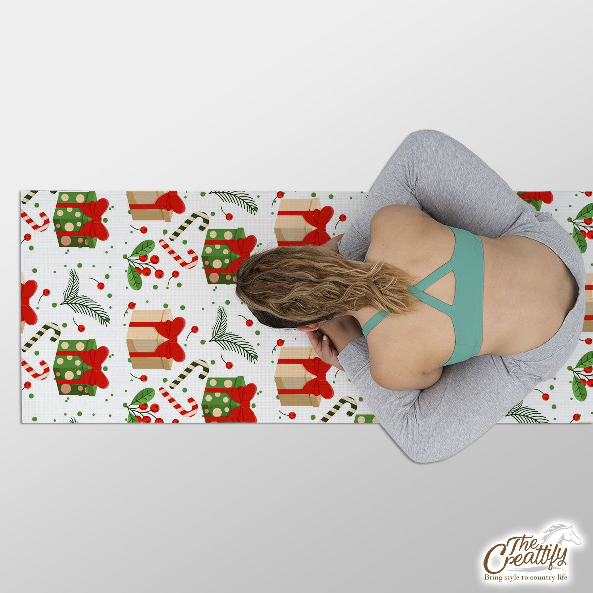 Christmas Gifts And Red Berries Yoga Mat