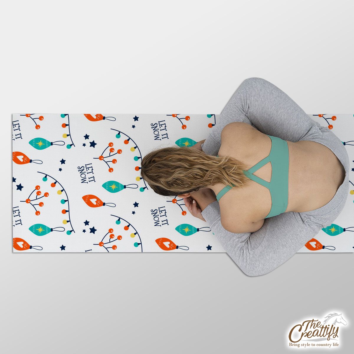 Christmas Lights And Baubles Pattern Yoga Mat