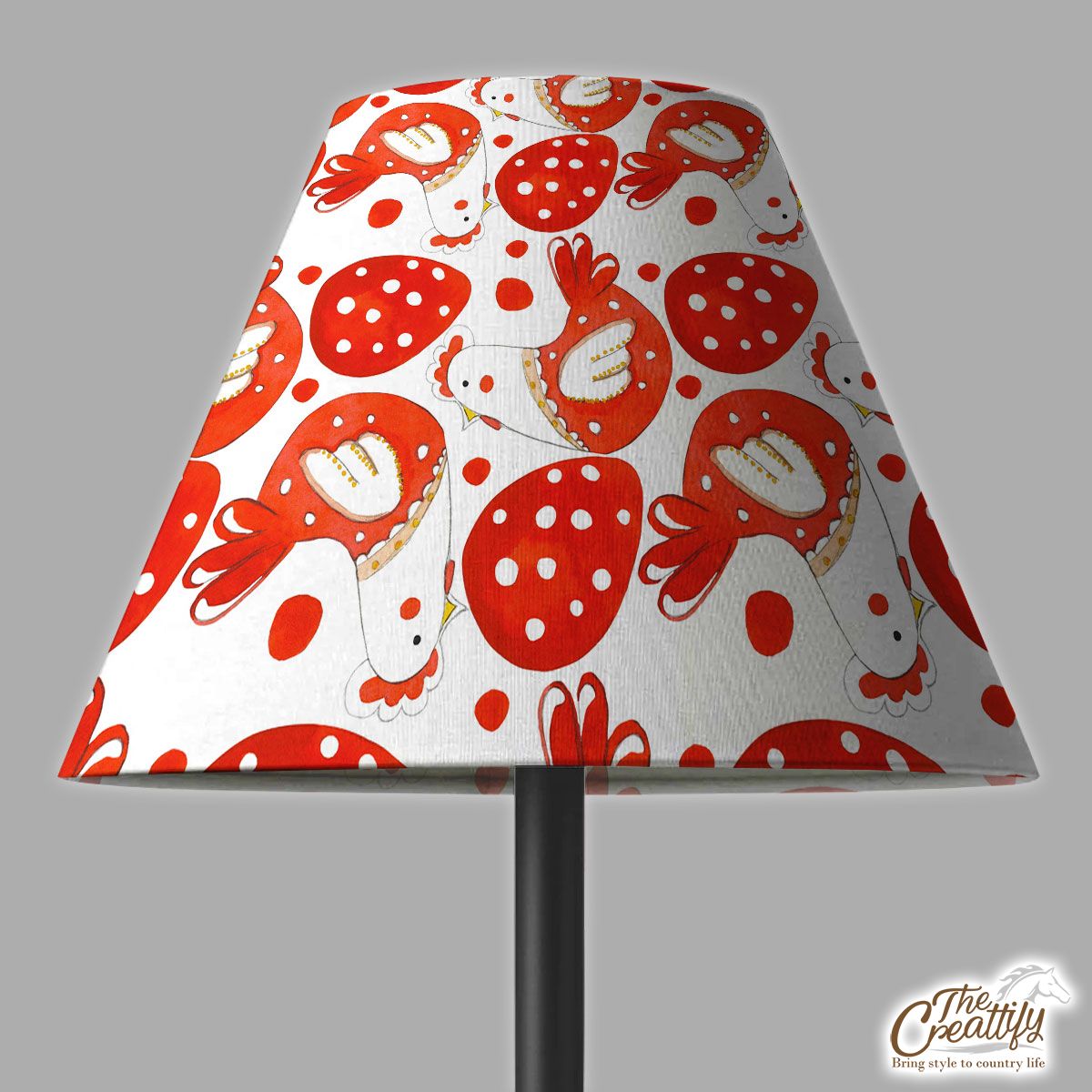 Christmas Turkey And Egg Filled In Red Color Lamp Cover