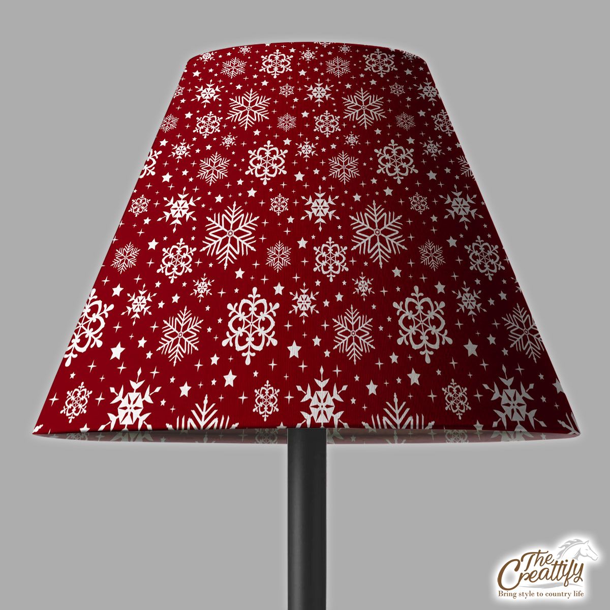 White Snowflake Clipart Seamless Red Pattern Lamp Cover
