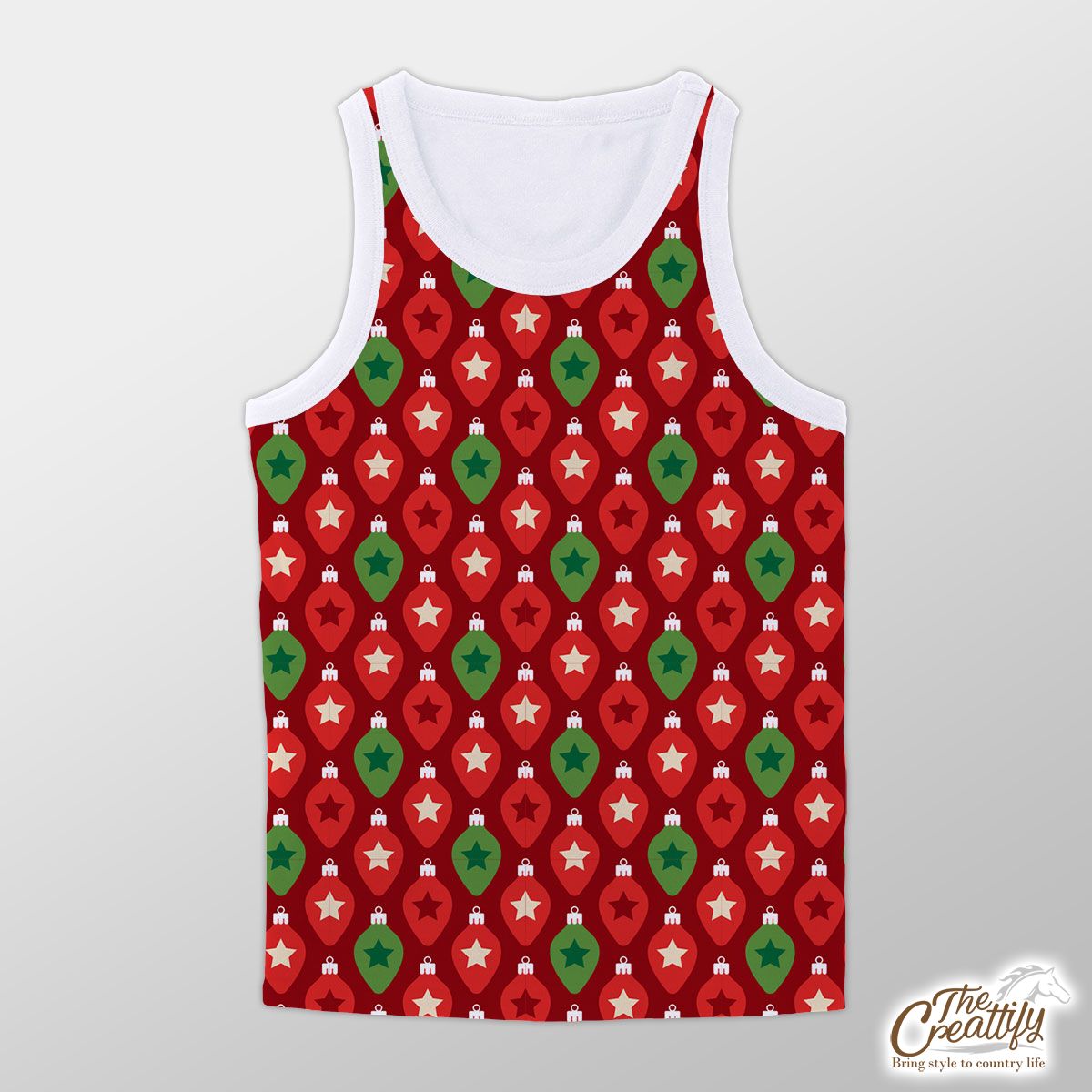 Red And Green Christmas Lights Seamless Pattern Unisex Tank Top