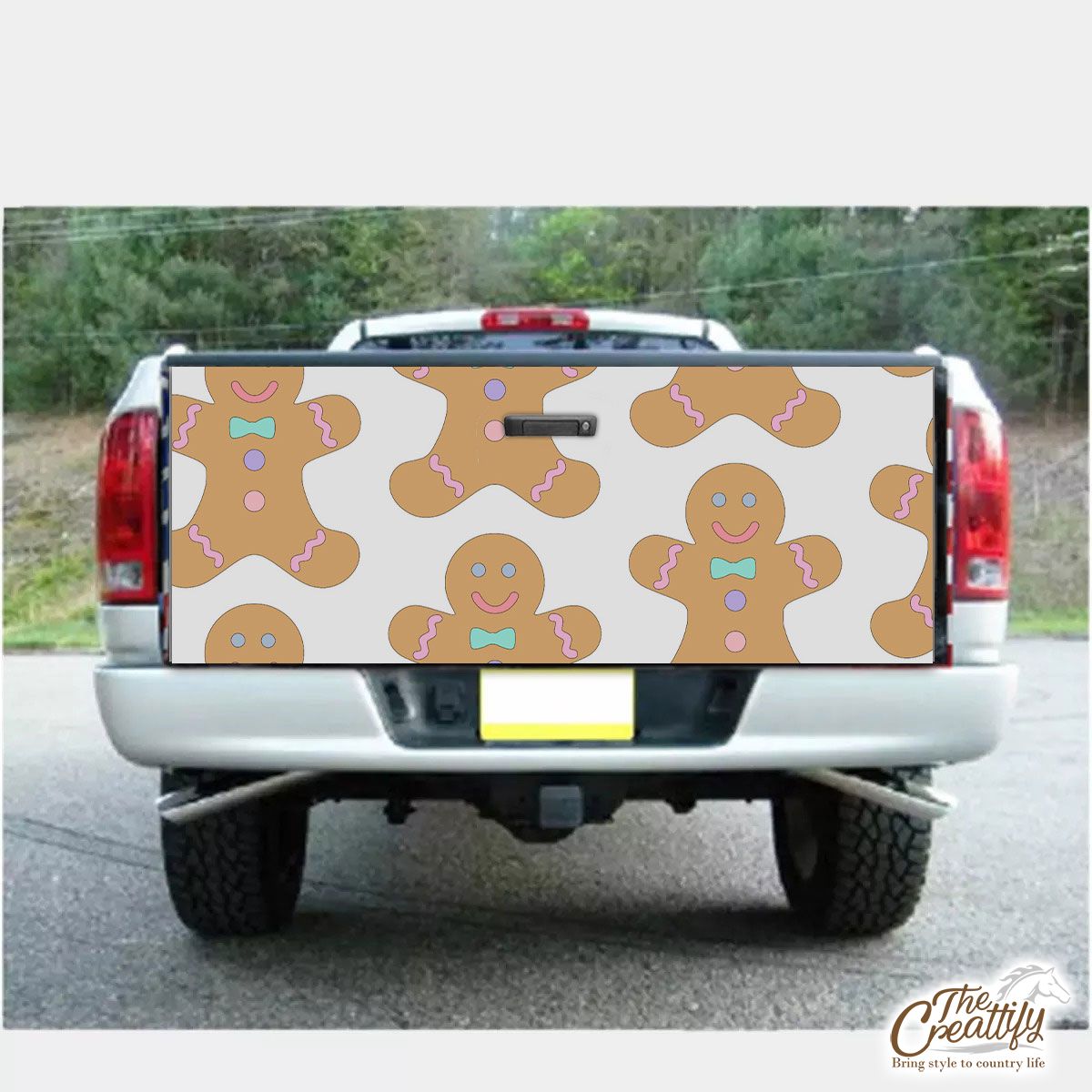 Cute Gingerbread Man Cookies Seamless Pattern Truck Bed Decal