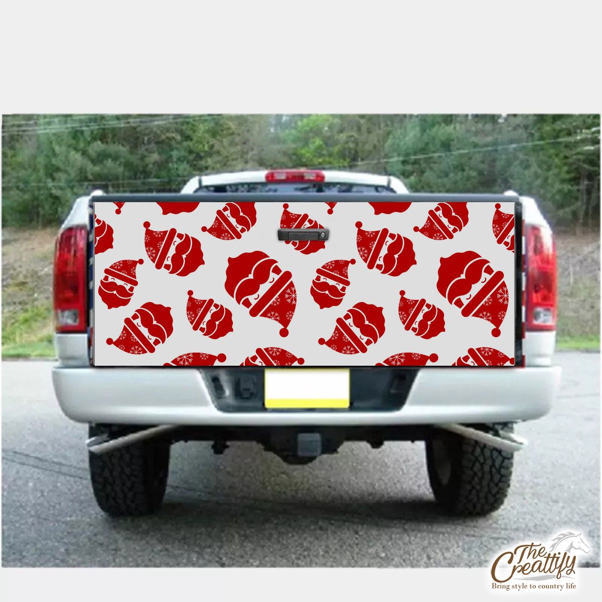Happy Christmas With Santa Claus Seamless Pattern Truck Bed Decal
