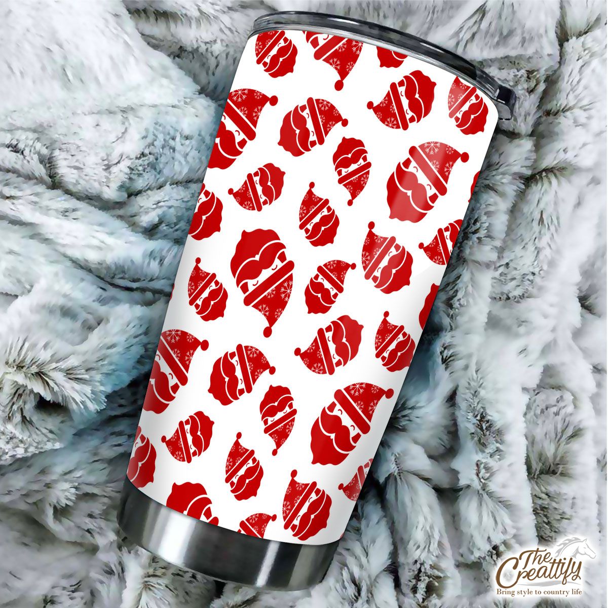 Happy Christmas With Santa Claus Seamless Pattern Tumbler