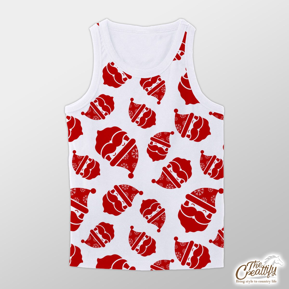 Happy Christmas With Santa Claus Seamless Pattern Unisex Tank Top