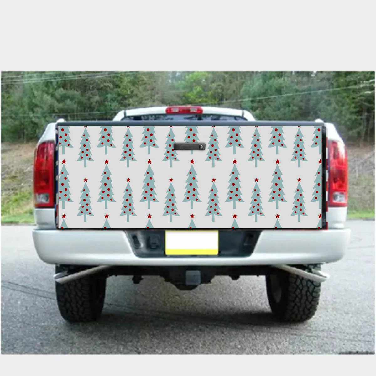 Blue Christmas Tree Seamless Pattern Truck Bed Decal