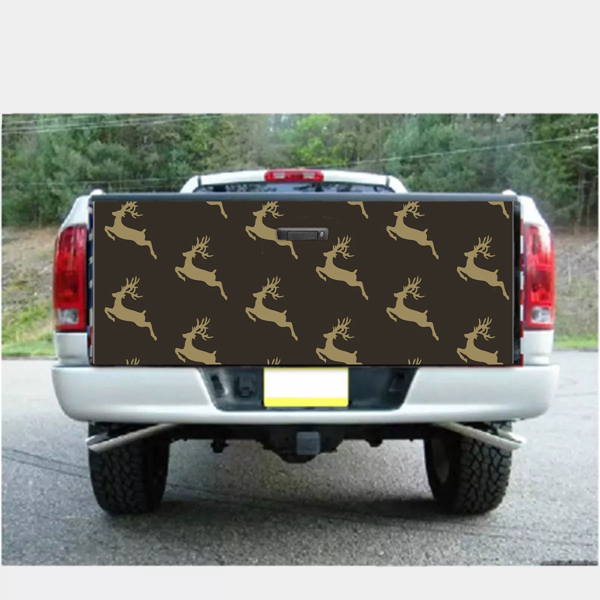 Christmas Reindeer On The Dark Background Truck Bed Decal