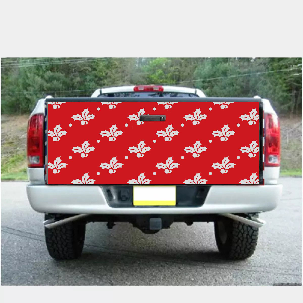 Christmas Seamless Holly Berry Pattern Truck Bed Decal