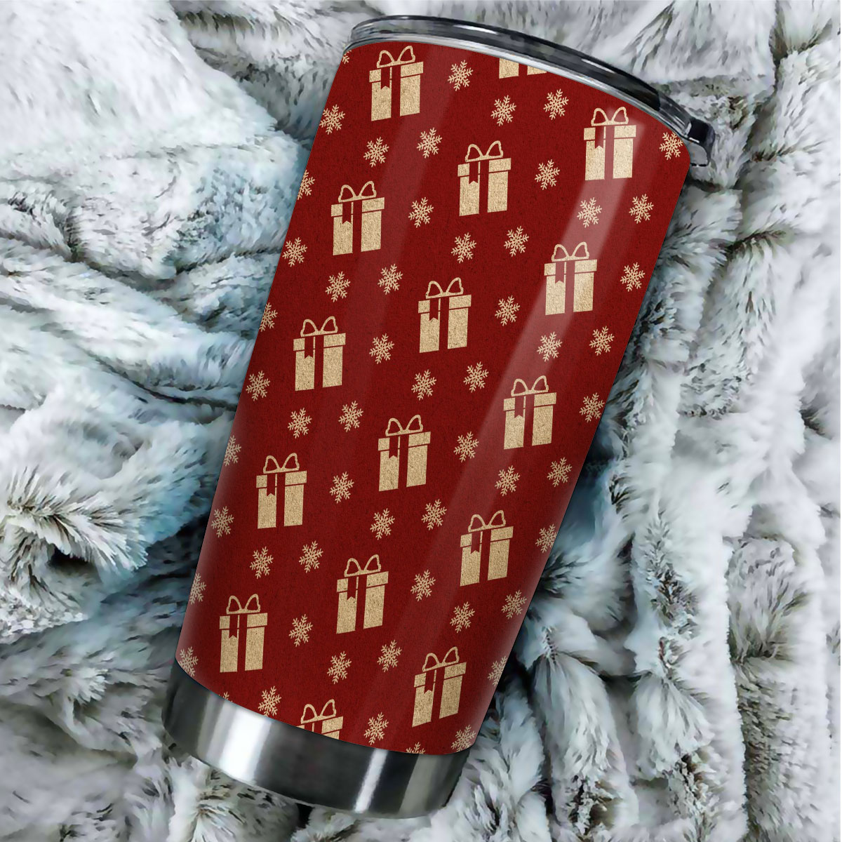 Christmas Presents And Snowflakes Seamless Pattern Tumbler