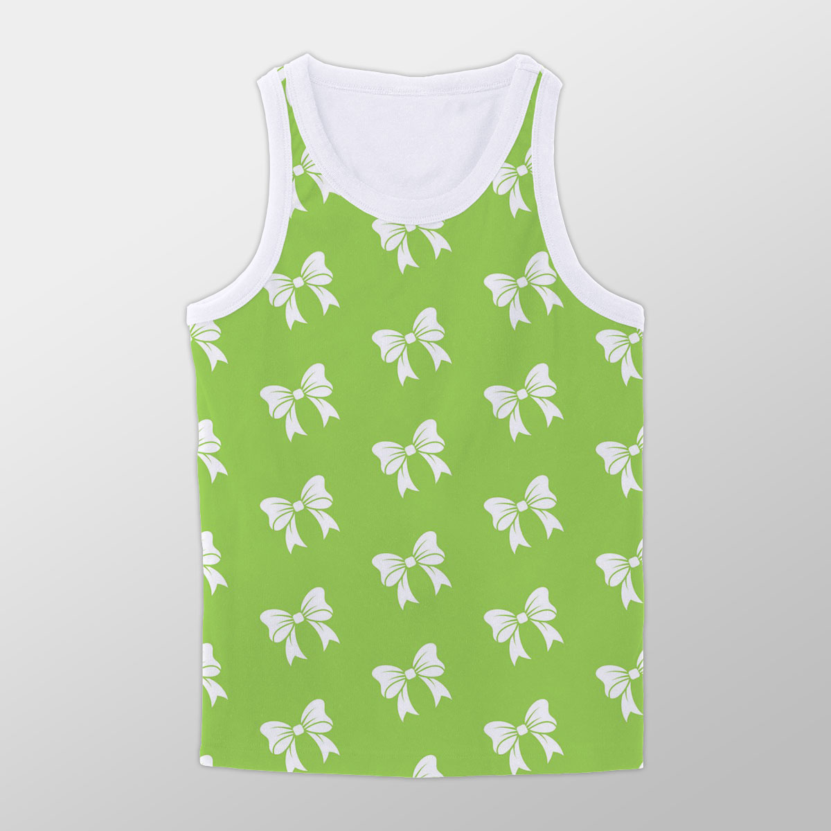 Christmas Bow, Christmas Tree Bows On The Green Background Unisex Tank Top