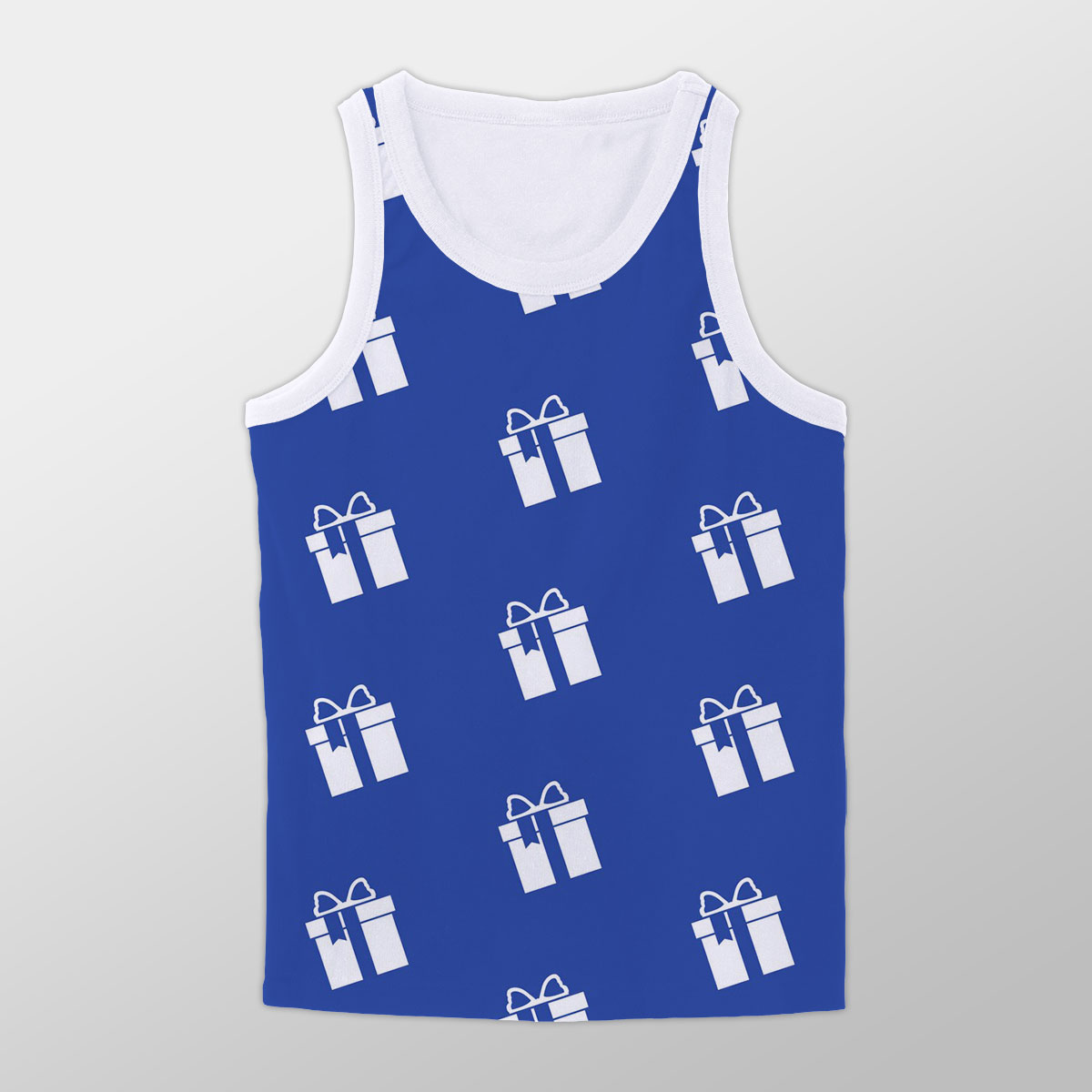 Christmas Present Clipart On The Navy Blue Color Background Unisex Tank Top