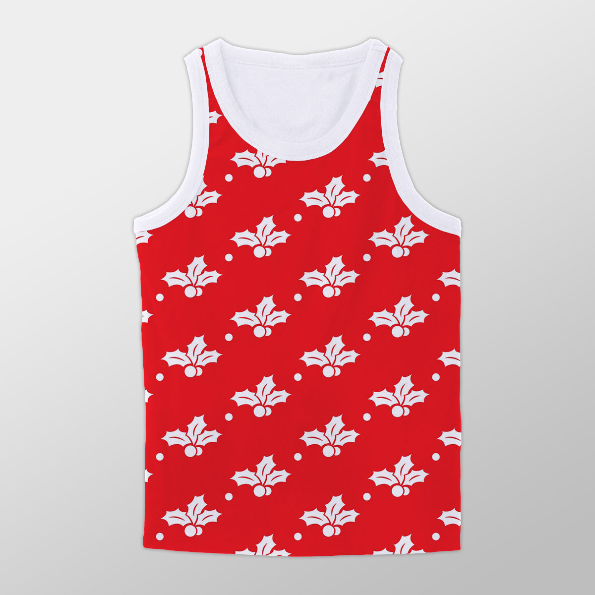 Christmas Seamless Holly Berry Pattern Unisex Tank Top