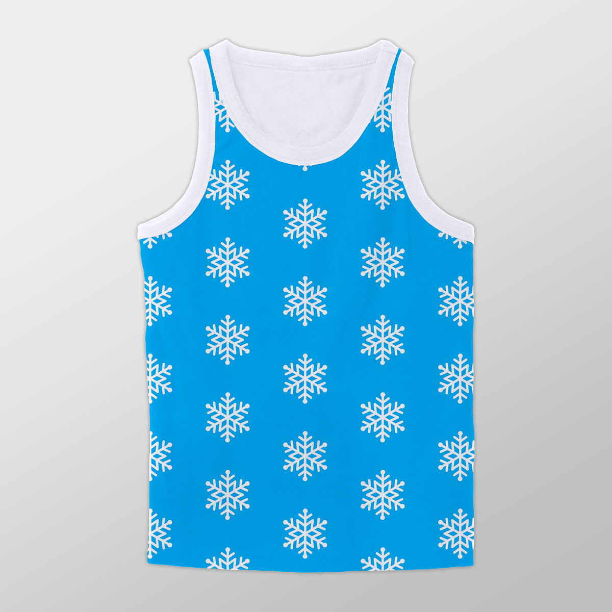 Christmas Snowflake Clipart On The Blue Background Unisex Tank Top