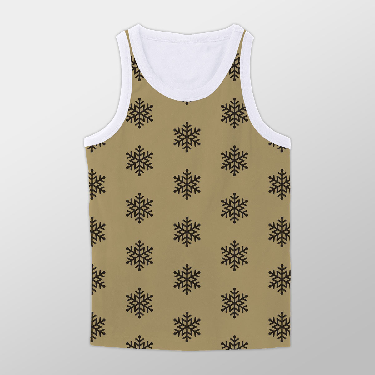 Christmas Snowflake Clipart On The Brown Background Unisex Tank Top