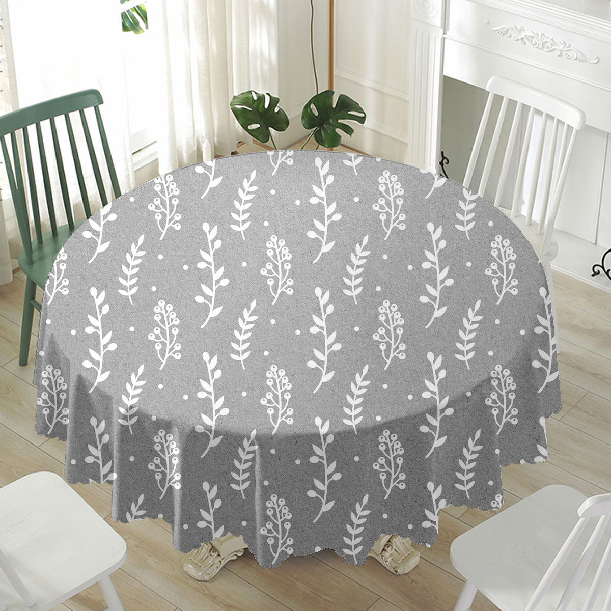 Christmas Mistletoe And Leaf, Mistletoe Clipart On Grey Waterproof Tablecloth
