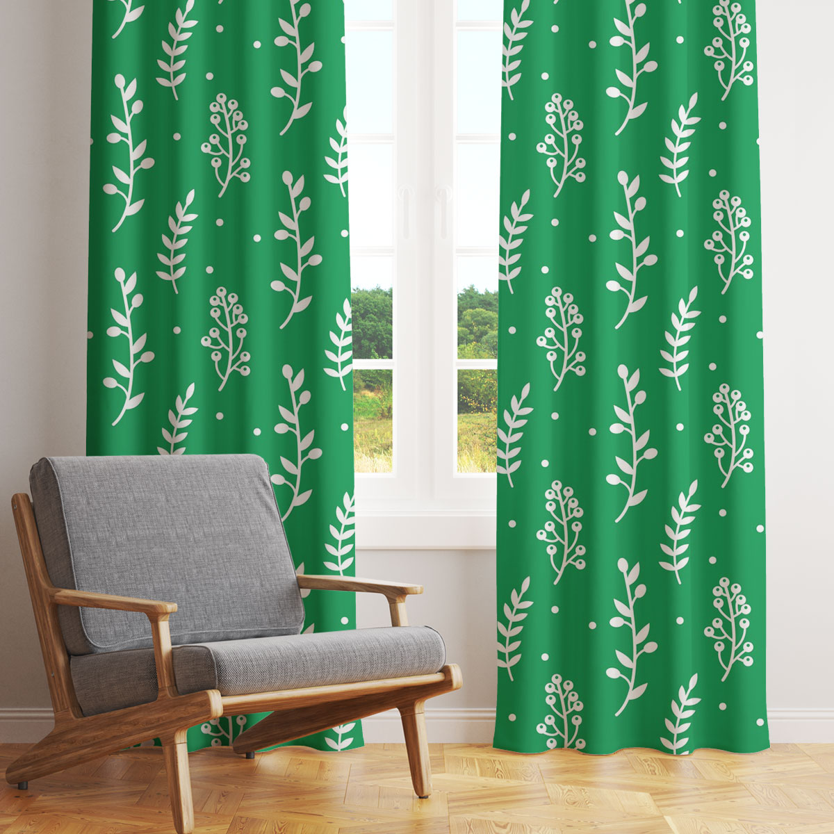 Christmas Mistletoe And Leaf, Mistletoe Clipart On Green Window Curtain