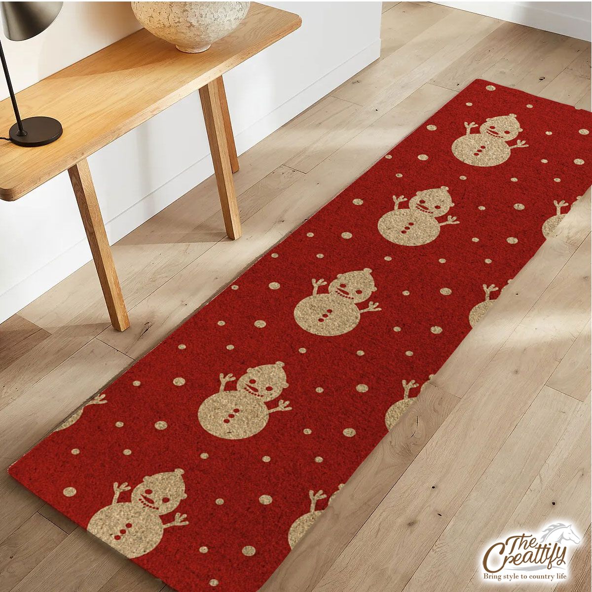 Christmas Snowman Seamless Pattern Runner Carpet