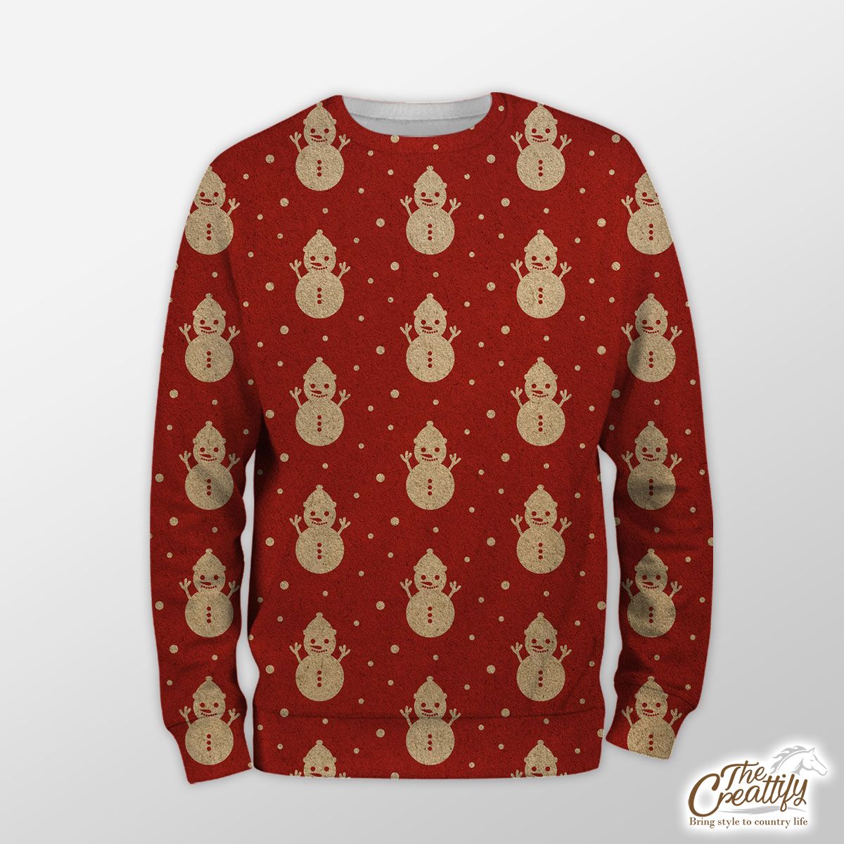 Christmas Snowman Seamless Pattern Sweatshirt